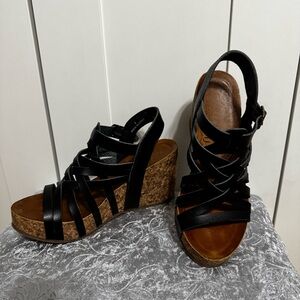 BLOWFISH Malibu Platform Wedge Sandal Black